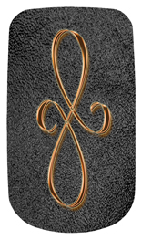 DAROYAL 601 CP SH BK Copper Scroll Shimmer Black Background